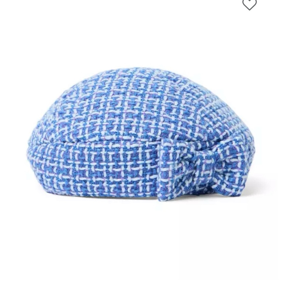 Janie and Jack Blue Tweed Beret with Bow